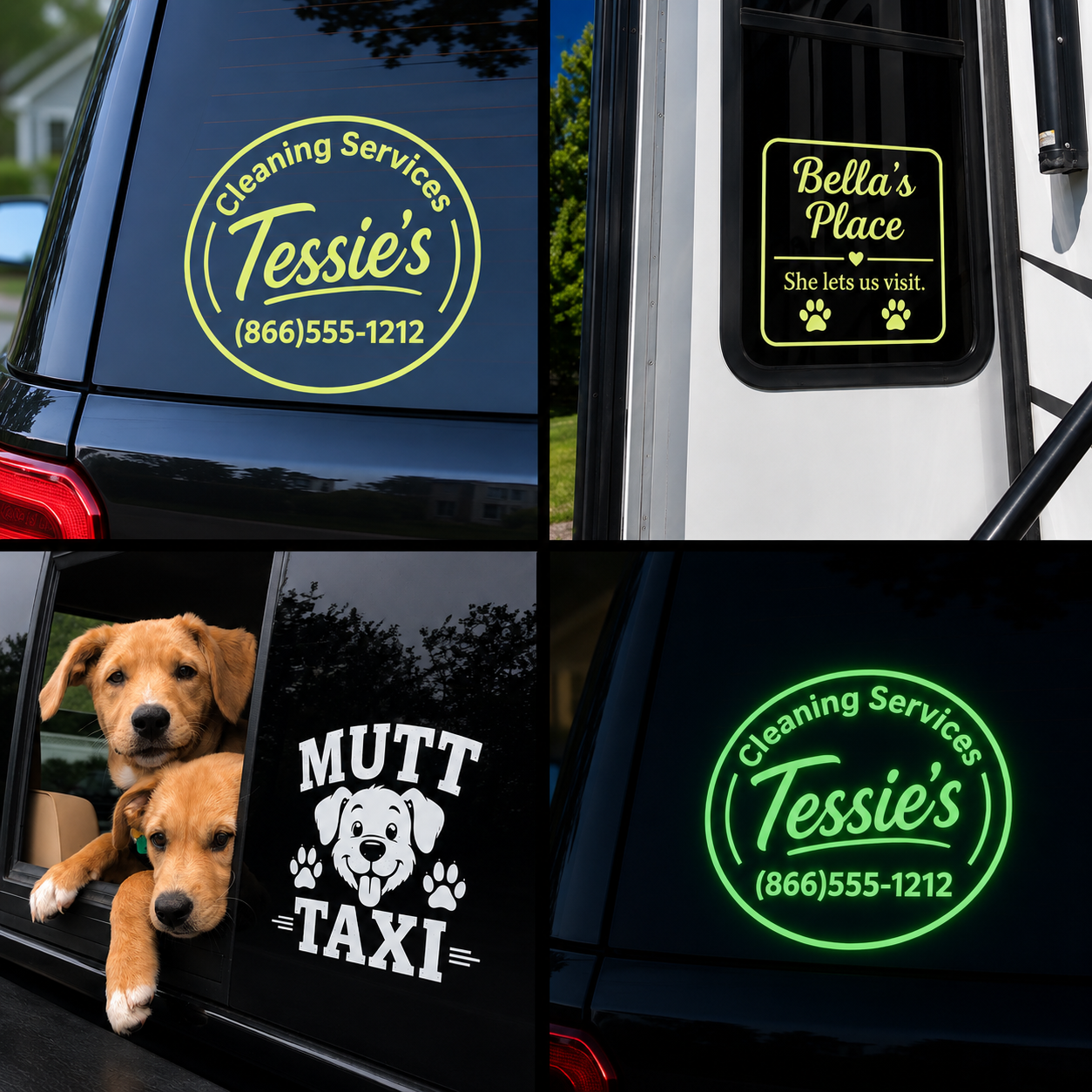 Window sticker collage
